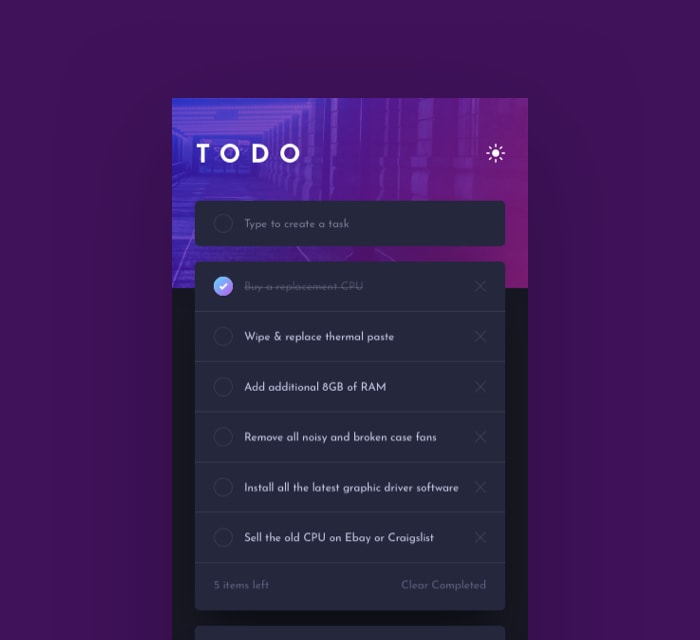 todo app preview